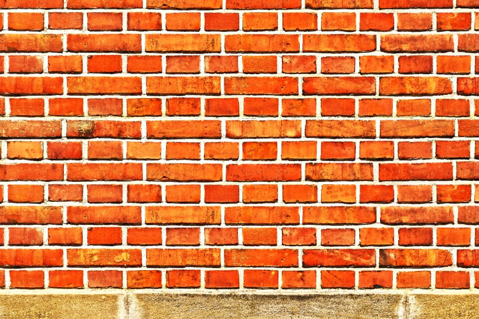Brick wall joints pattern