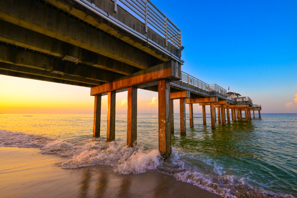 Sunset gulf shores pier