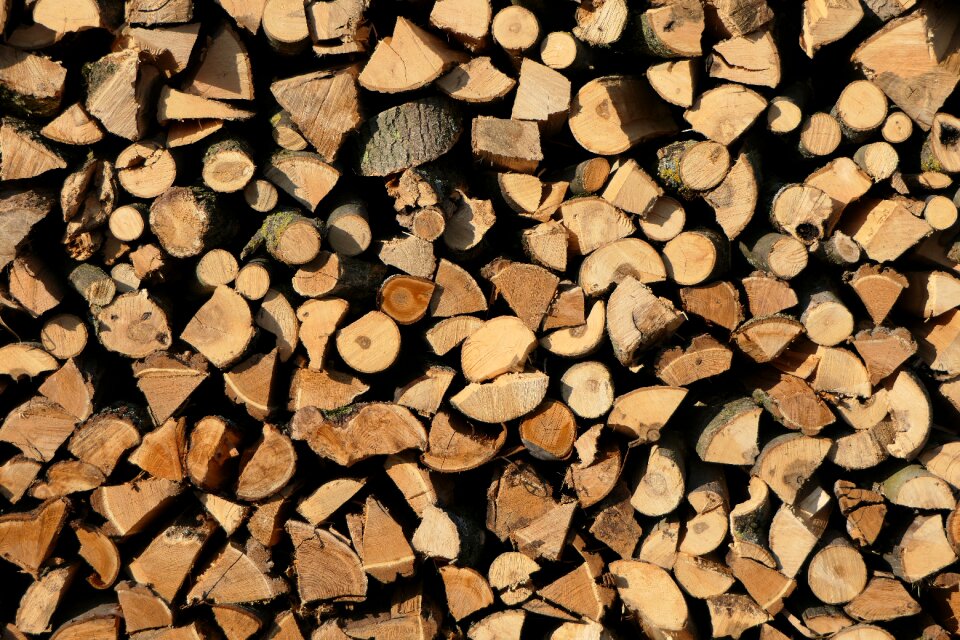 Stacked up firewood storage
