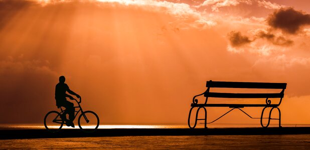 Boardwalk sunset cycle photo