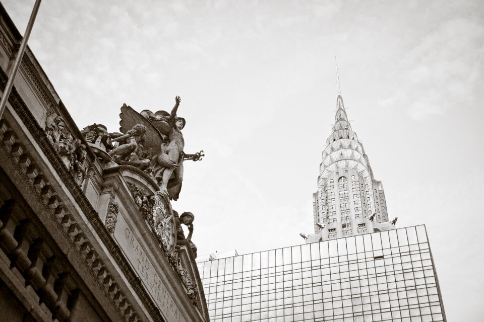 Manhattan skyscrapers downtown photo