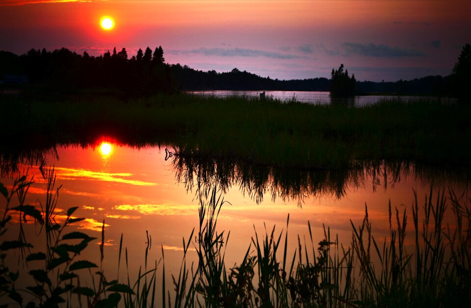 Sky lake twilight photo