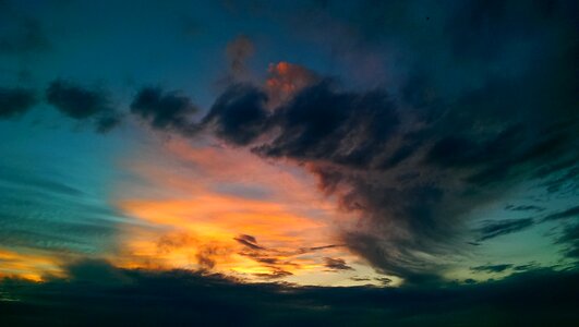 Dramatic dark clouds nature photo