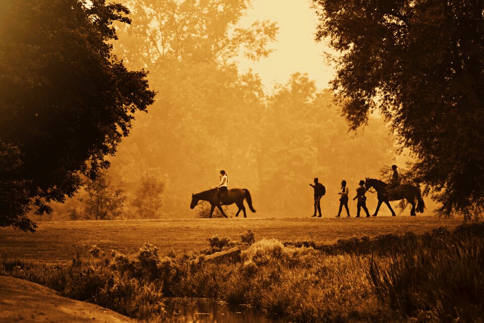 Horseback road people