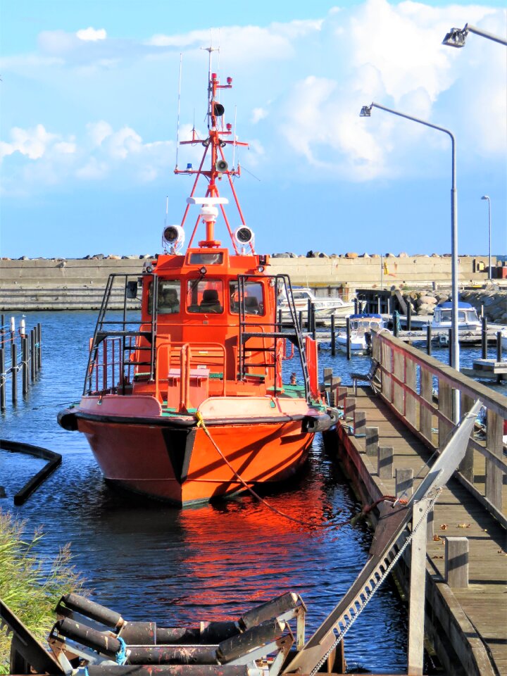 Powerboat lifeboat red