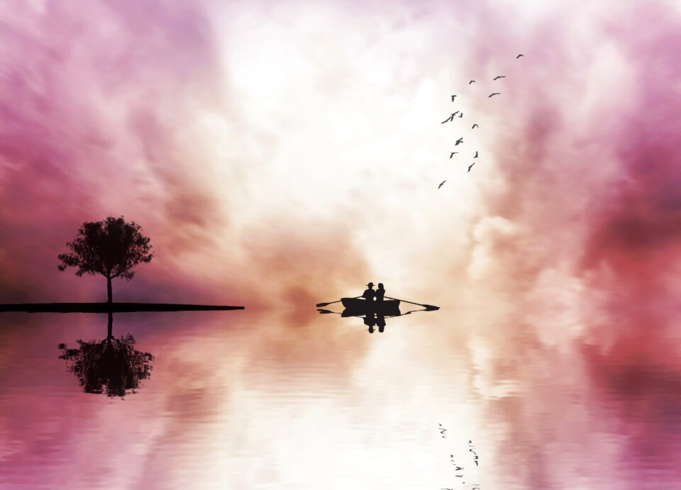 Reflection couple sky