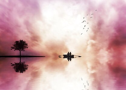 Reflection couple sky