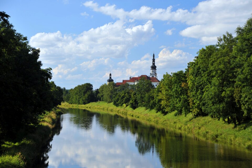 The monastery hradisko water city