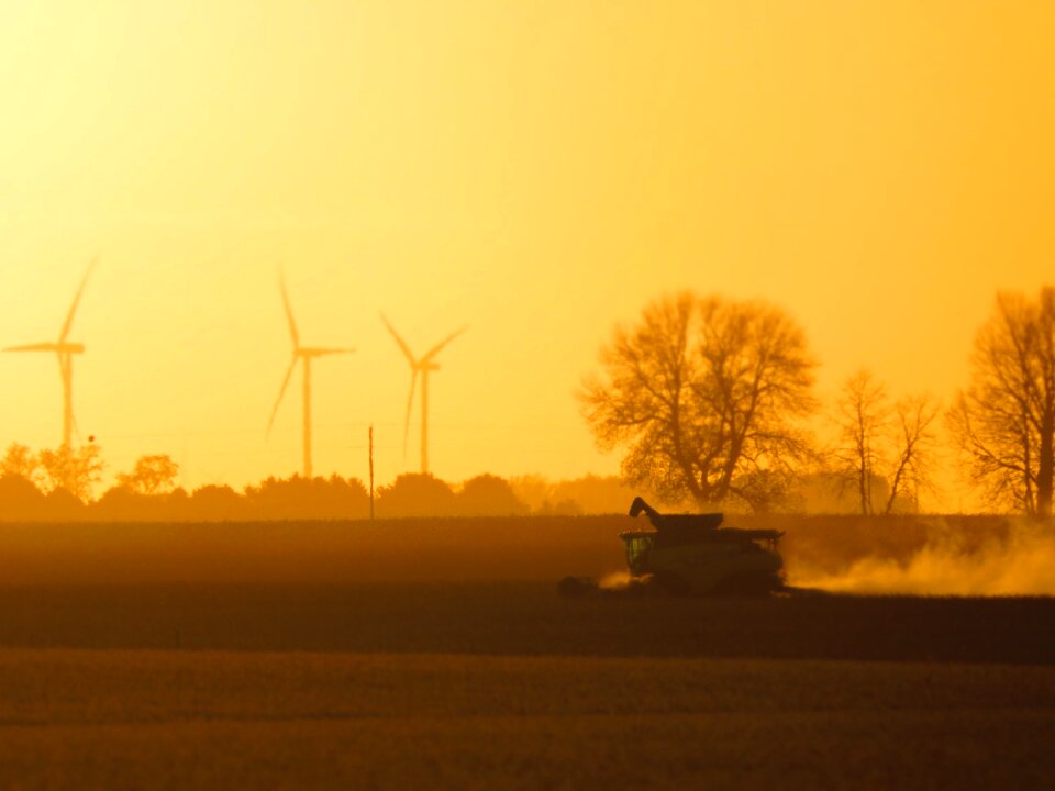 Rural agriculture sunset