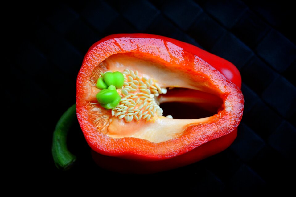 Food red sweet peppers