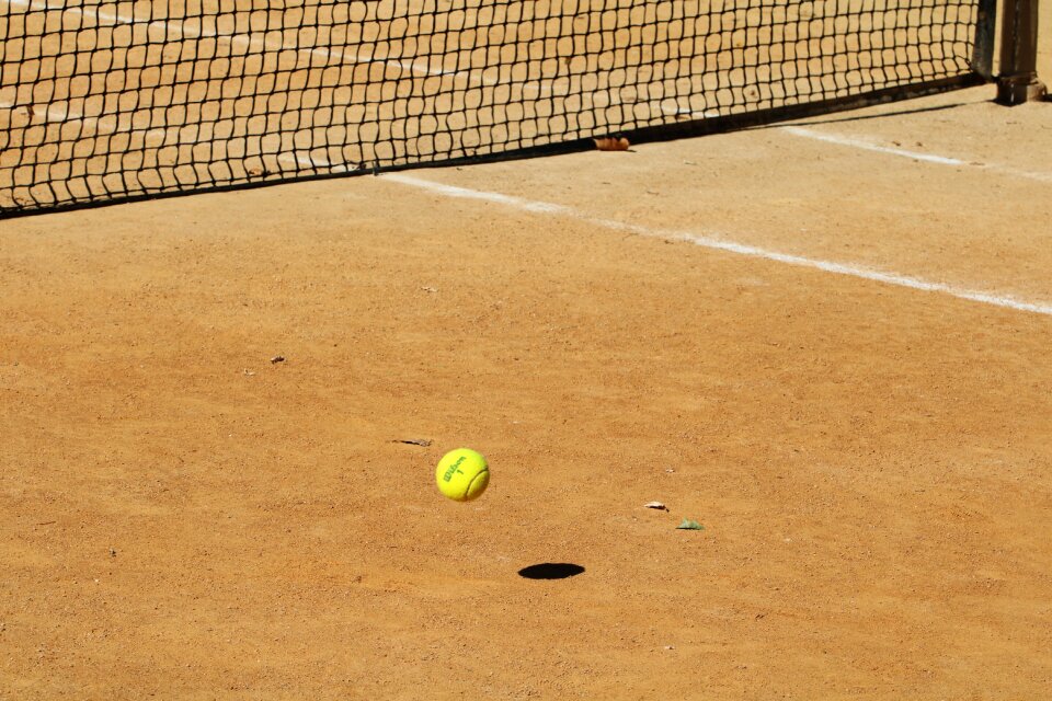 Exercise ball a tennis ball