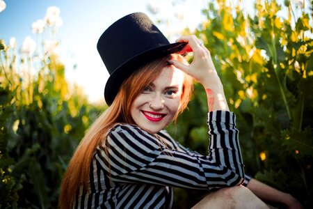 Hat stripes smile