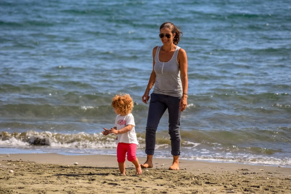 Family outdoors beach