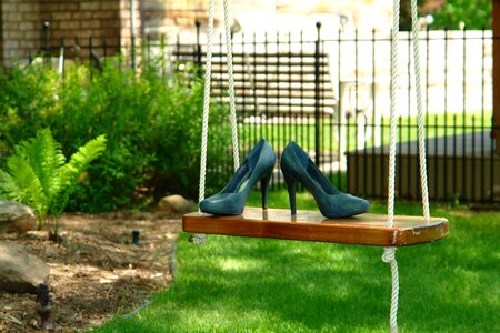 Outdoors heels green shoes photo