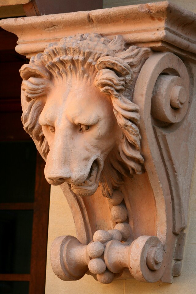 Stone sculpture stone lion lion