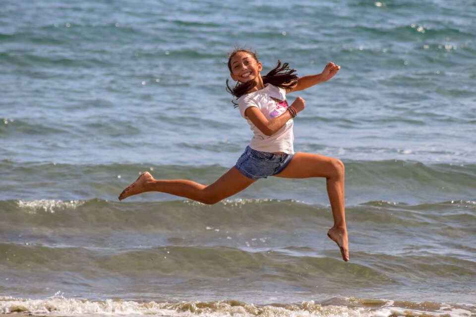 Athletic female happy