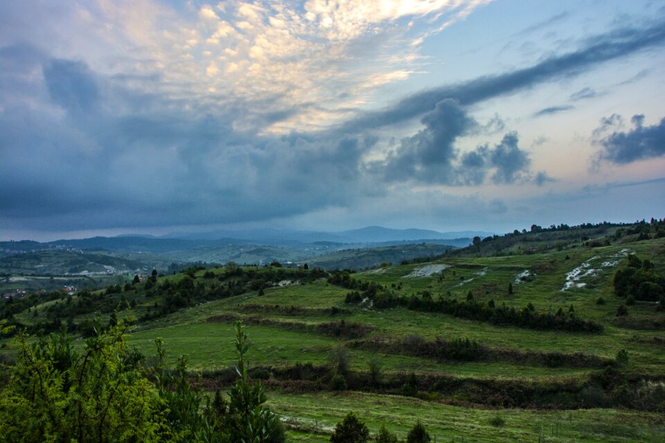 Dramatic mountains green