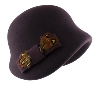 Hat vintage handmade a feather