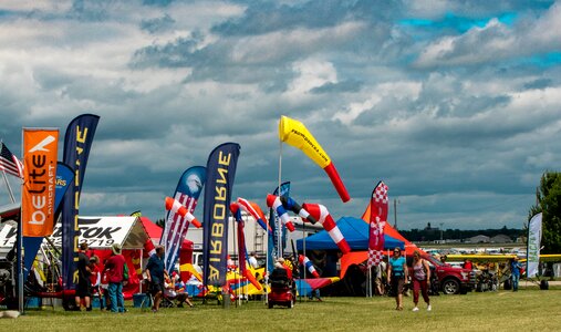 Colorful fly-in wind sock