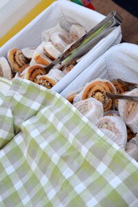 Cinnamon buns serving coffee break photo