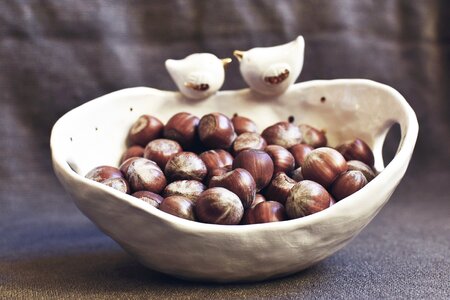 Protein source white bowl