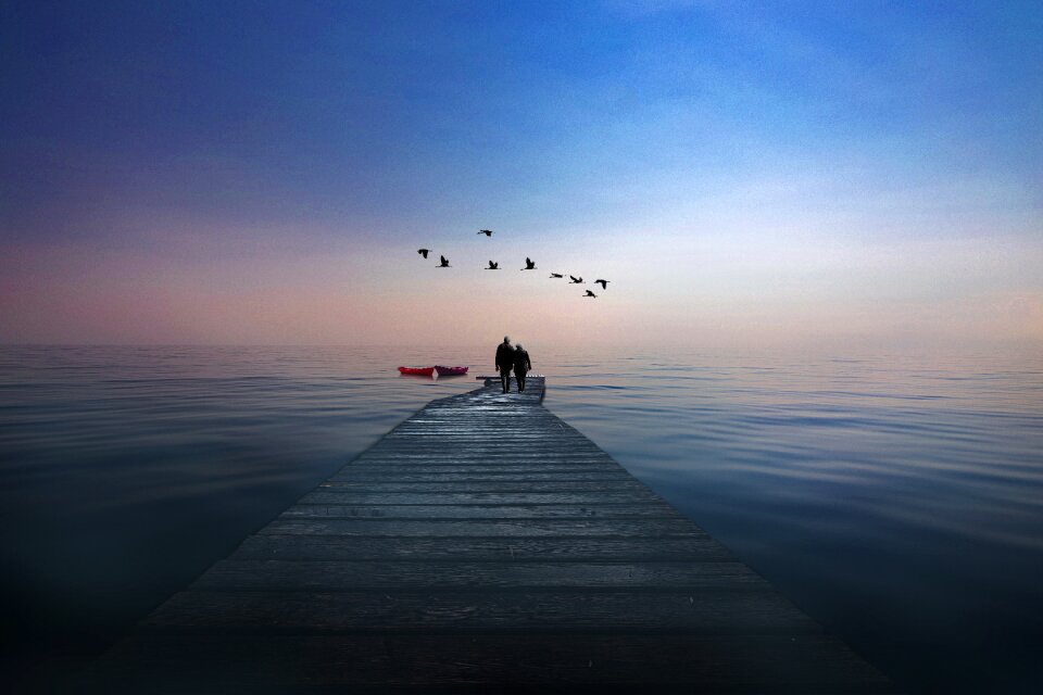 Couple nature blue