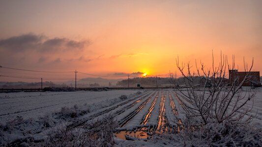 Winter landscape country photo