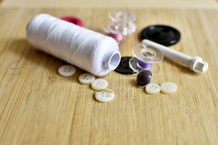 Button white sewing photo