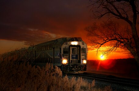 Light railway sunset