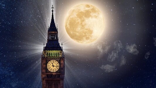 Night moonlight london photo