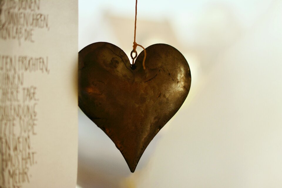 Metal heart symbol love photo