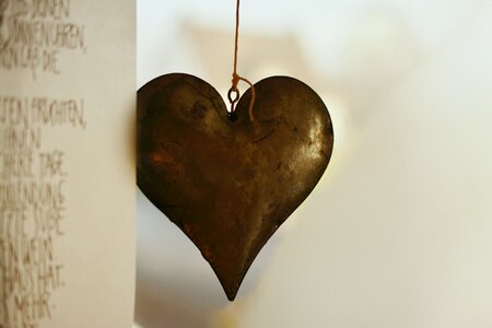 Metal heart symbol love photo