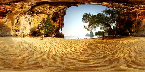 Ocean landscape mountains photo