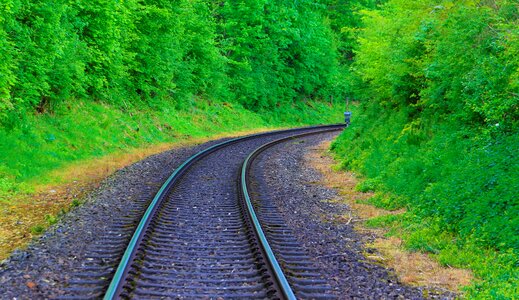 Railway rails train threshold photo