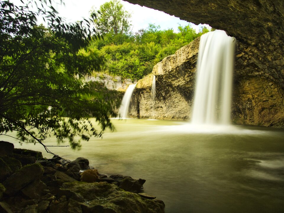 Nature waterfalls flowing