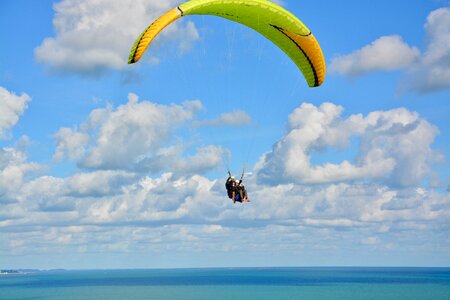 Bi-place paraglider fly air photo