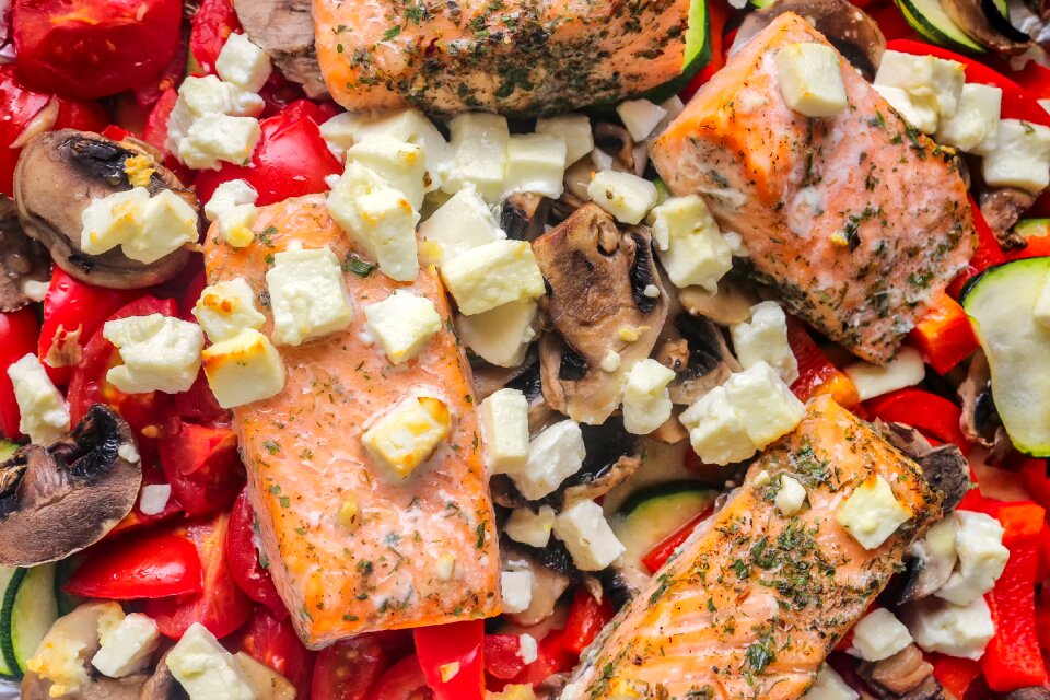 Vegetables fish delicious