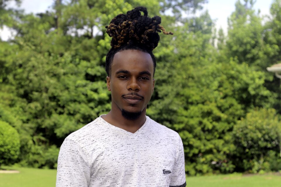 African-american man bun millenial