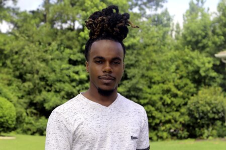 African-american man bun millenial