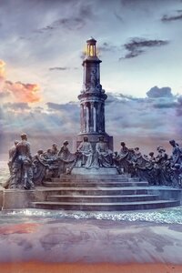 Fire monument sky