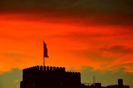 Evening silhouette tower