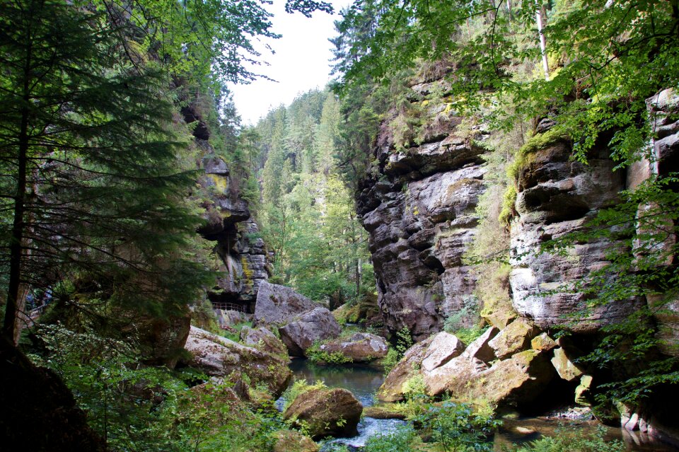 The wild gorge river rocks