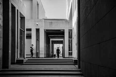 Shopping mall evening city