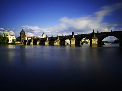 Czech republic bridge historic center photo