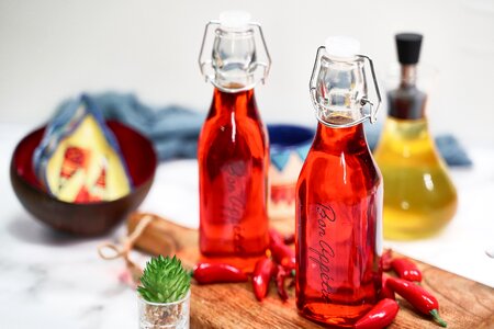 Chili oil oil herb oil