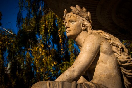 Thought statue autumn