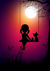 Girl moon cat