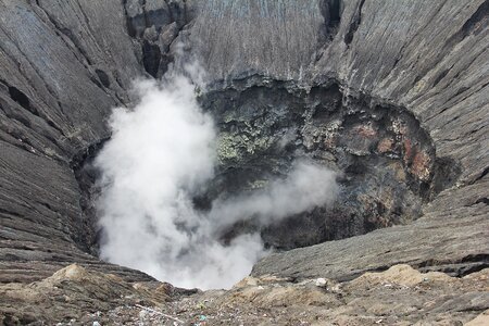 Volcano smoke nature photo