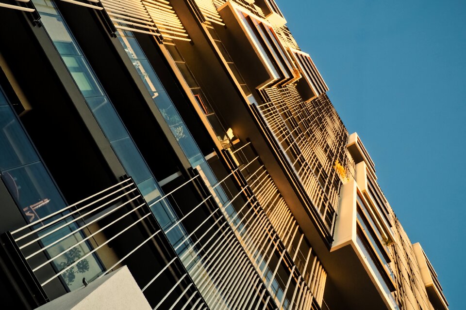 Skyscraper city facade