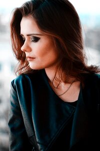 Woman outdoors hair
